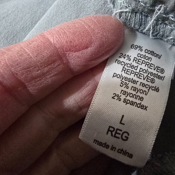 Maurices Pants Women's Large Reg Cotton Blend Elastic Waist Blue Pockets Tapered - Picture 3 of 5